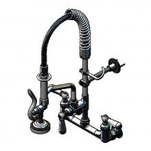 T&S Brass MPZ-8WCN-06 - Mini-PRU: 8'' Wall Mount, B-0107, 6'' Add-On Swing Nozzle, Club Handles, Wall