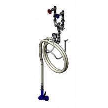 T&S Brass MV-0771-11CW - 1/2'' Washdown Station, Chrome Plated, 50 Ft. Hose, Thermometer, Stainless Steel Water G