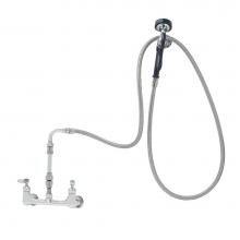 T&S Brass P3-8WESV-00M-CR - Pet Grooming: 8'' Wall Mount, Ceramas, Vac Breaker, 96'' SS Flex Hose, EB-0107