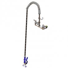 T&S Brass P3-8WOSN00PZLUB - Pet Grooming: 8'' Wall Mount, Ohd Sprng, Blue 35 Ngle Spy Vlv, 12'' Riser, 72&