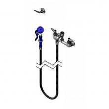 T&S Brass P3-8WREV-00RZJZ - Pet Grooming Unit, 8'' Wall Mount Base Fct, 104'' SS Hose, Angled Spray Valve