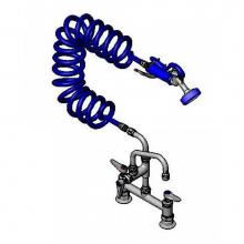 T&S Brass PG-8DSAN-06 - Pet Grooming Faucet, Deck 8'' Centers, Aluminum Spray Valve, Coiled Hose, 6''