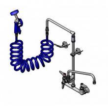 T&S Brass PG-8WOAN-12 - Pet Grooming Unit: 8'' Wall Mount, Overhead Swivel Arm, 12'' Swing Nozzle, Alu