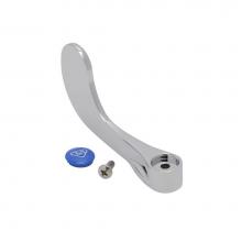 T&S Brass B-WH4C-NS-AM - 4'' Wrist-Action Handle w/ Anti-Microbial Coating and Cold Index (Blue) and Screw