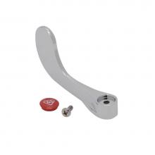 T&S Brass B-WH4H-NS-AM - 4'' Wrist-Action Handle w/ Anti-Microbial Coating and Hot Index (Red) and Screw