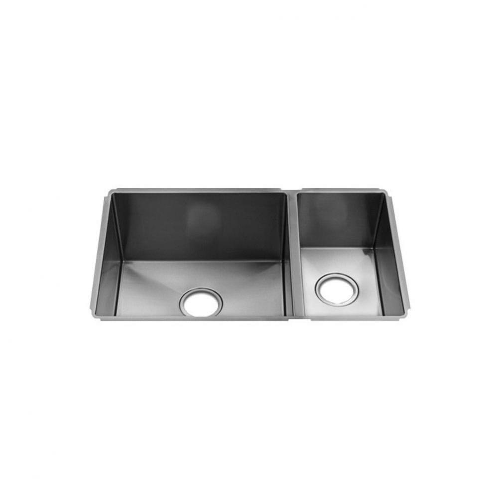 J7 Sink Undermount, Double L18X16X10 R9X16X8