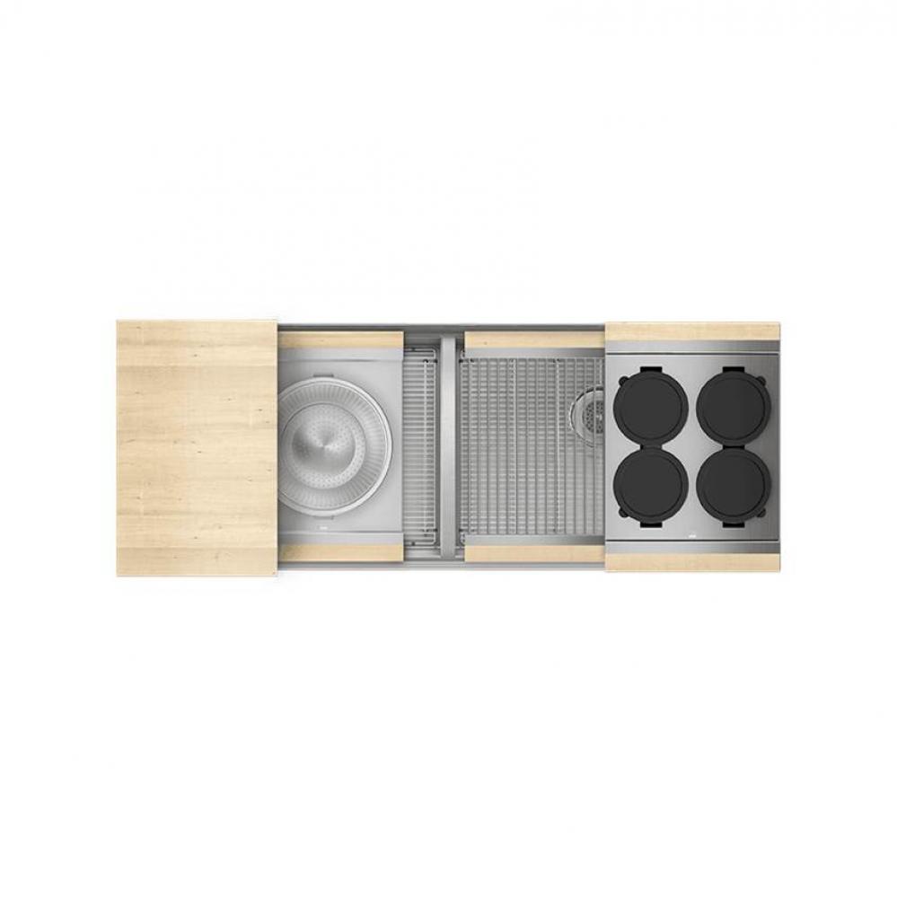 Smartstation Kit, Undermount Sink, Maple Acc., Dbl L24X18X10 R24X18X10