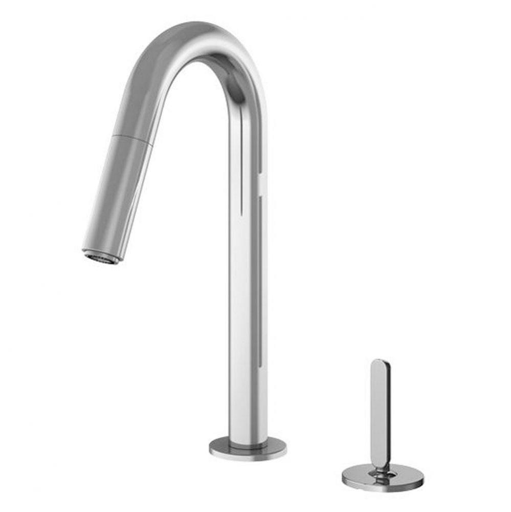 Pull-Down Bar Faucet W/ Remote Lever Apex Prep, Polished Chrome
