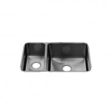 Home Refinements by Julien 003246 - Classic Sink Undermount, Double L9X16X8 R18X16X10