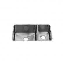Home Refinements by Julien 003256 - Classic Sink Undermount, Double L18X16X10 R9X16X8
