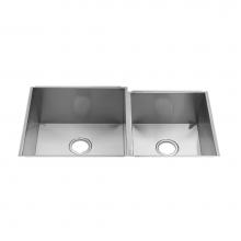 Home Refinements by Julien 003640 - Urbanedge Sink Undermount, Double L18X18X10 R15X16X8