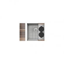 Home Refinements by Julien 005464 - Smartstation Kit, Undermount Sink, Walnut Acc., Single 18X18X10
