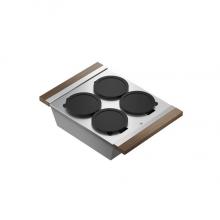 Home Refinements by Julien 225215 - Serving Bin With Bowls (4) For 18In Sink, Walnut Handles, 12X19X4