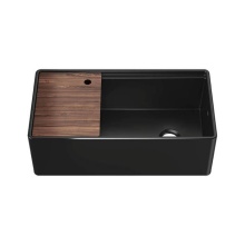 Home Refinements by Julien 093620 - Fira sink w/ ledge under. reversible apron, single 36X19X11-1/2, Matte black