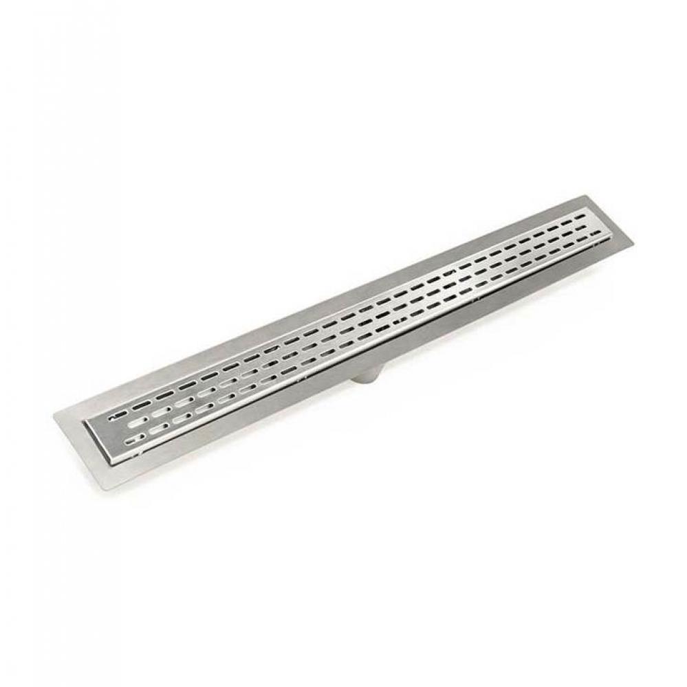 60'' FF Series Complete Kit with 2 1/2'' Perforated Offset Oval Grate in Satin