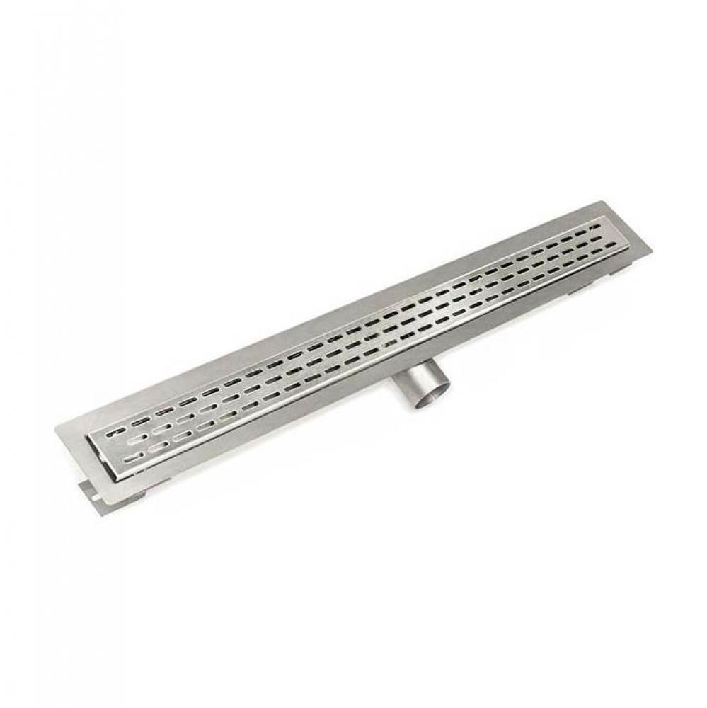 48'' FT Series Complete Kit with 2 1/2'' Perforated Offset Oval Grate in Satin