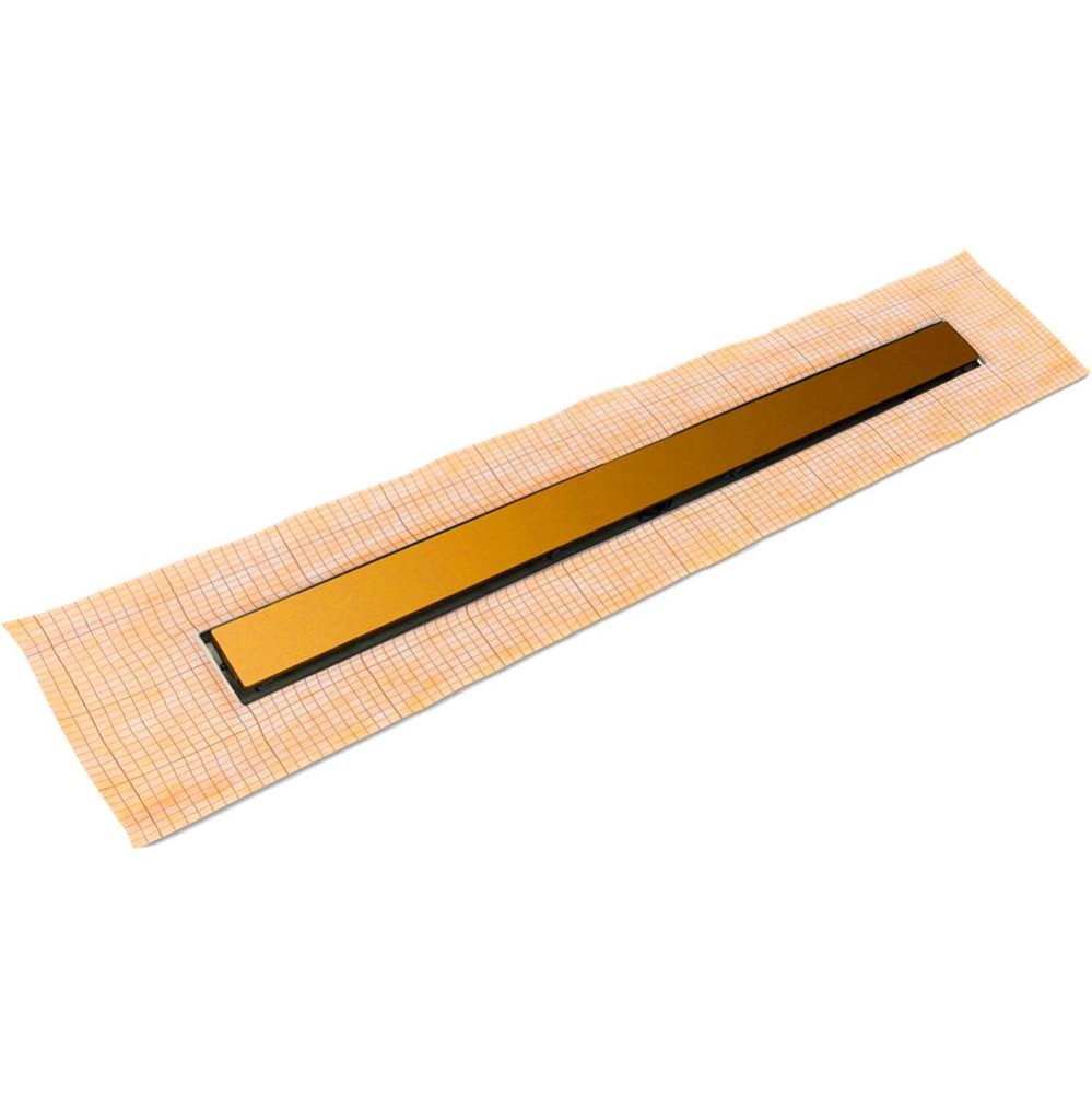 24'' FCS Series Complete Kit with 2 1/2'' Solid Grate in Polished Gold