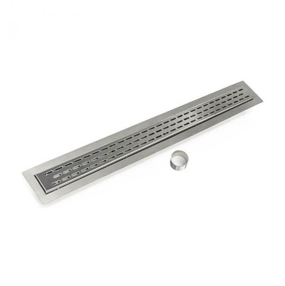 60'' FCB Series Complete Kit with 2 1/2'' Perforated Offset Oval Grate in Sati