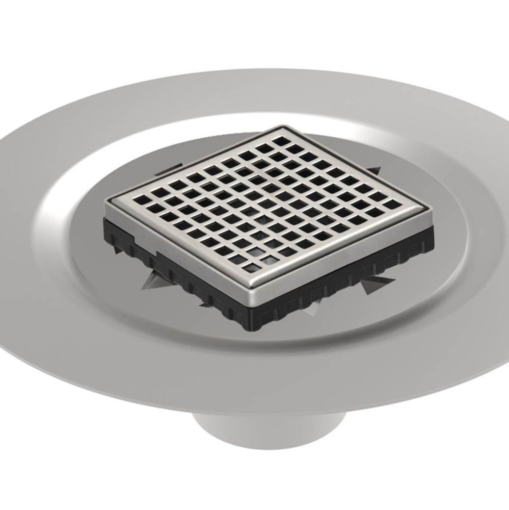 4'' x 4'' LQD 4 Squares Pattern Complete Kit in Satin Stainless with Stainless