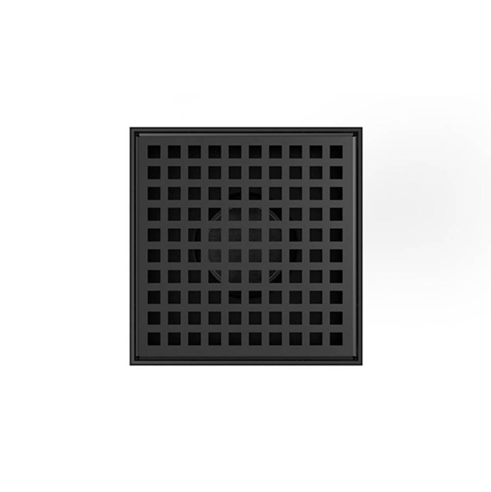 5'' x 5'' LQD 5 Squares Pattern Complete Kit in Gunmetal with PVC Drain Body,