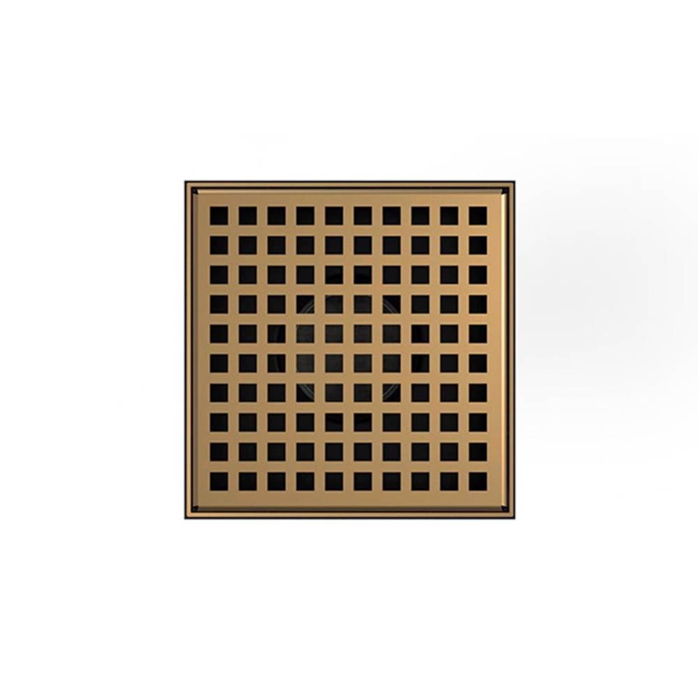5'' x 5'' LQD 5 Squares Pattern Complete Kit in Satin Champagne with PVC Drain