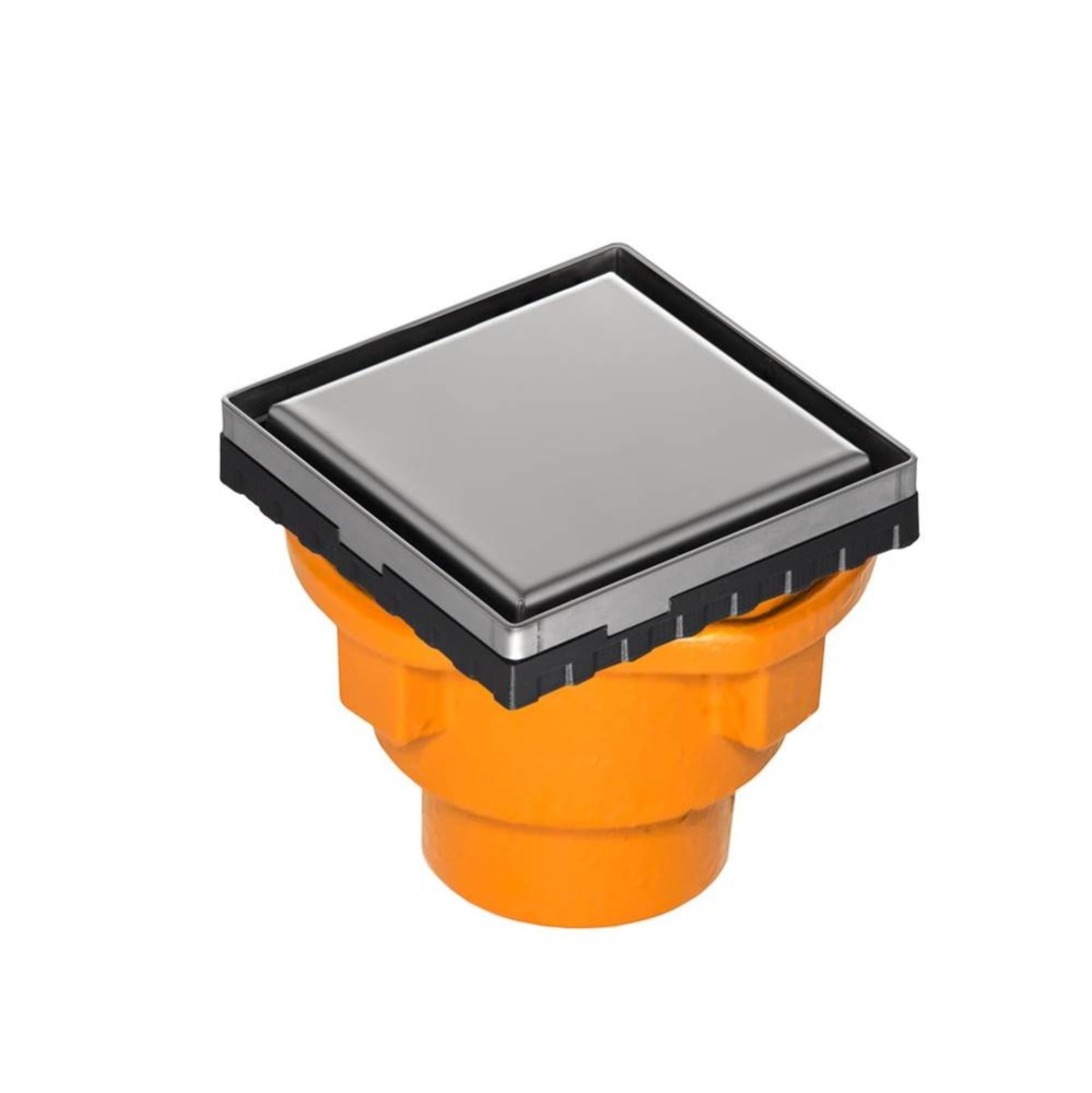 4'' x 4'' LSD 4 Solid Style Complete Kit in Polished Stainless with Cast Iron