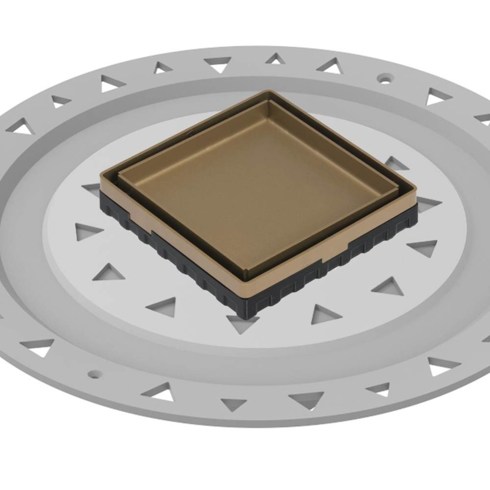 4'' x 4'' LTD 4 Tile Insert Complete Kit in Satin Bronze with PVC Bonded Flang