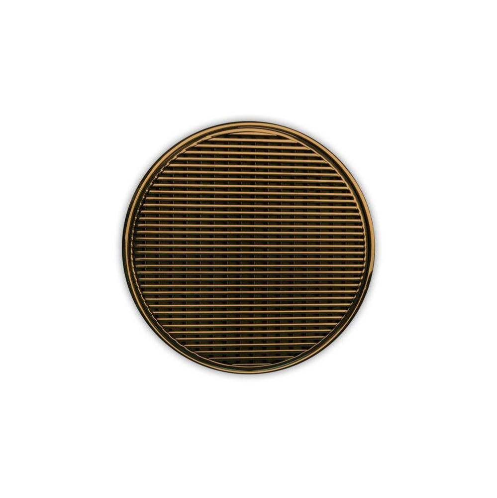 5'' Round RWDB 5 Complete Kit with Wedge Wire Pattern Decorative Plate in Polished Brass