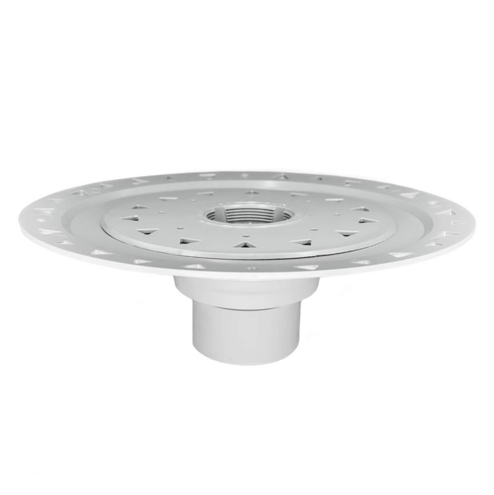 Bonded Flange PVC Drain 2'' Throat, 2'', 3'', and 4'' Outl