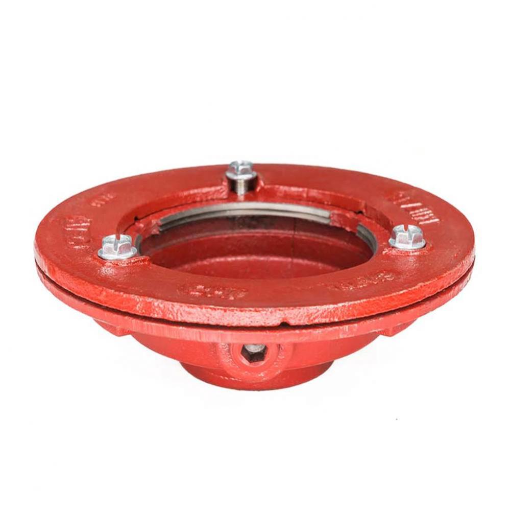 Compact Clamp Down Drain Cast Iron  4'' throat, 2'' threaded outlet
