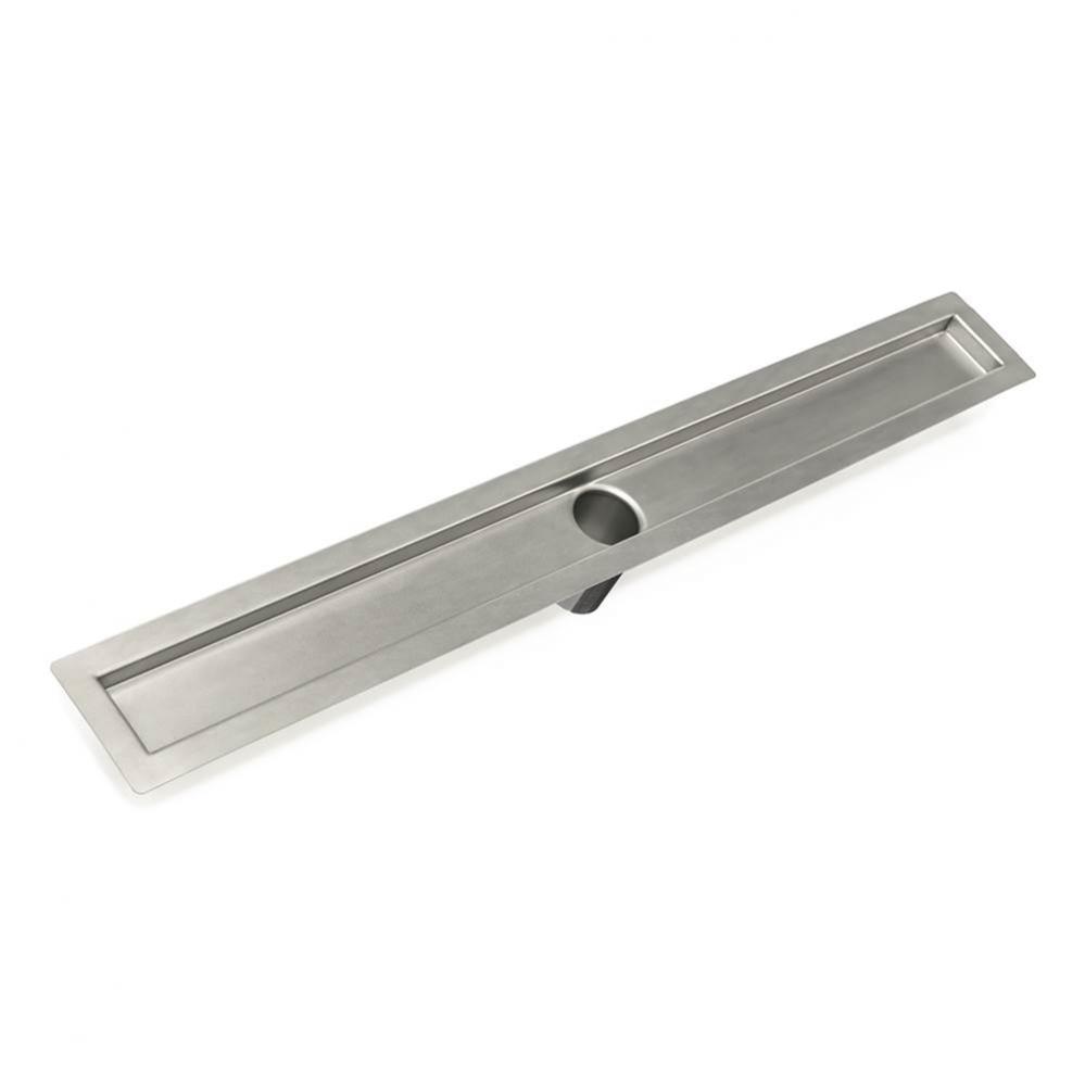 42'' Stainless Steel Flanged Channel Assembly with 2'' Tapered Threaded Outlet