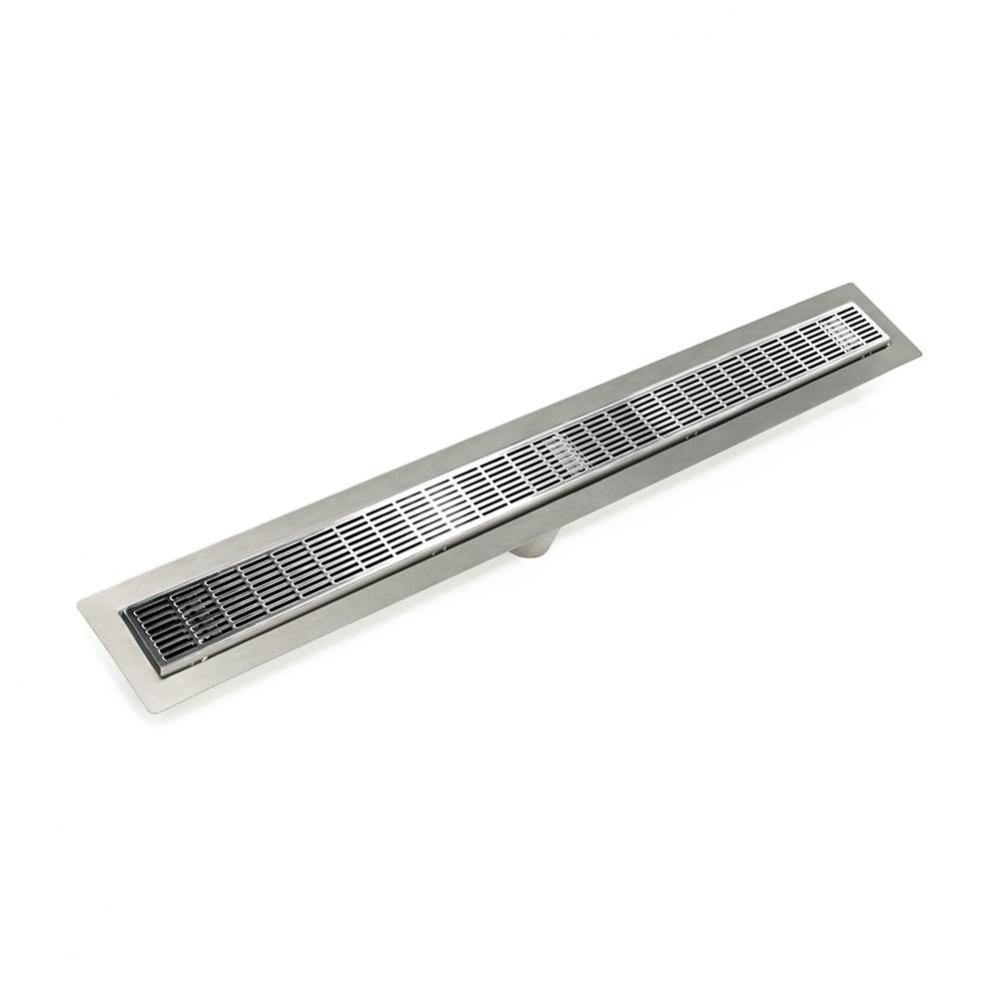 48'' FF Series Complete Kit with 2 1/2'' Perforated Slotted Grate in Polished