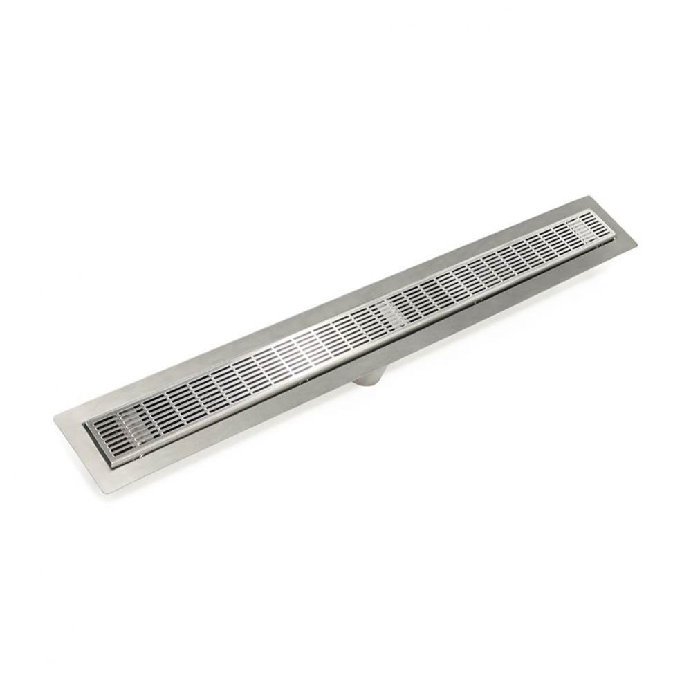 32'' FF Series Complete Kit with 2 1/2'' Perforated Slotted Grate in Satin Sta