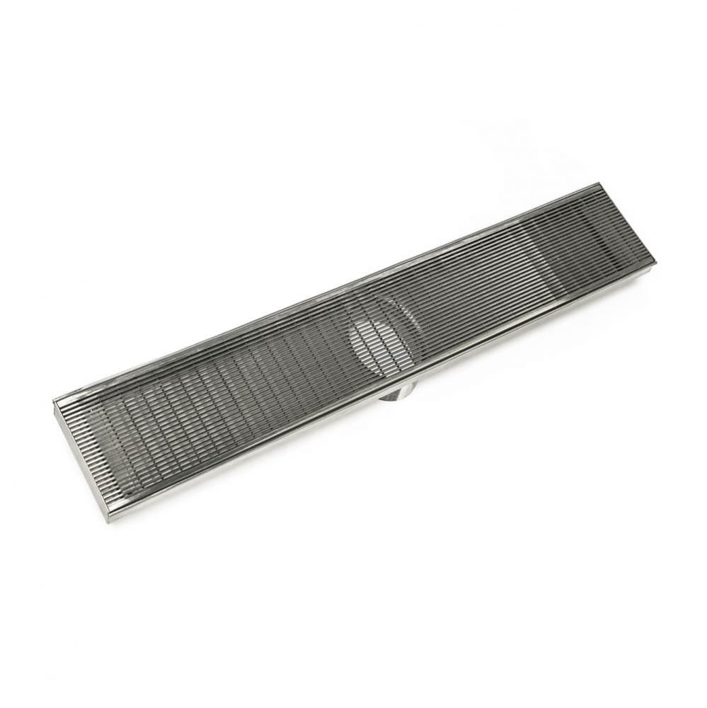 48'' FX Series High Flow Complete Kit with Wedge Wire Grate in Satin Stainless with ABS