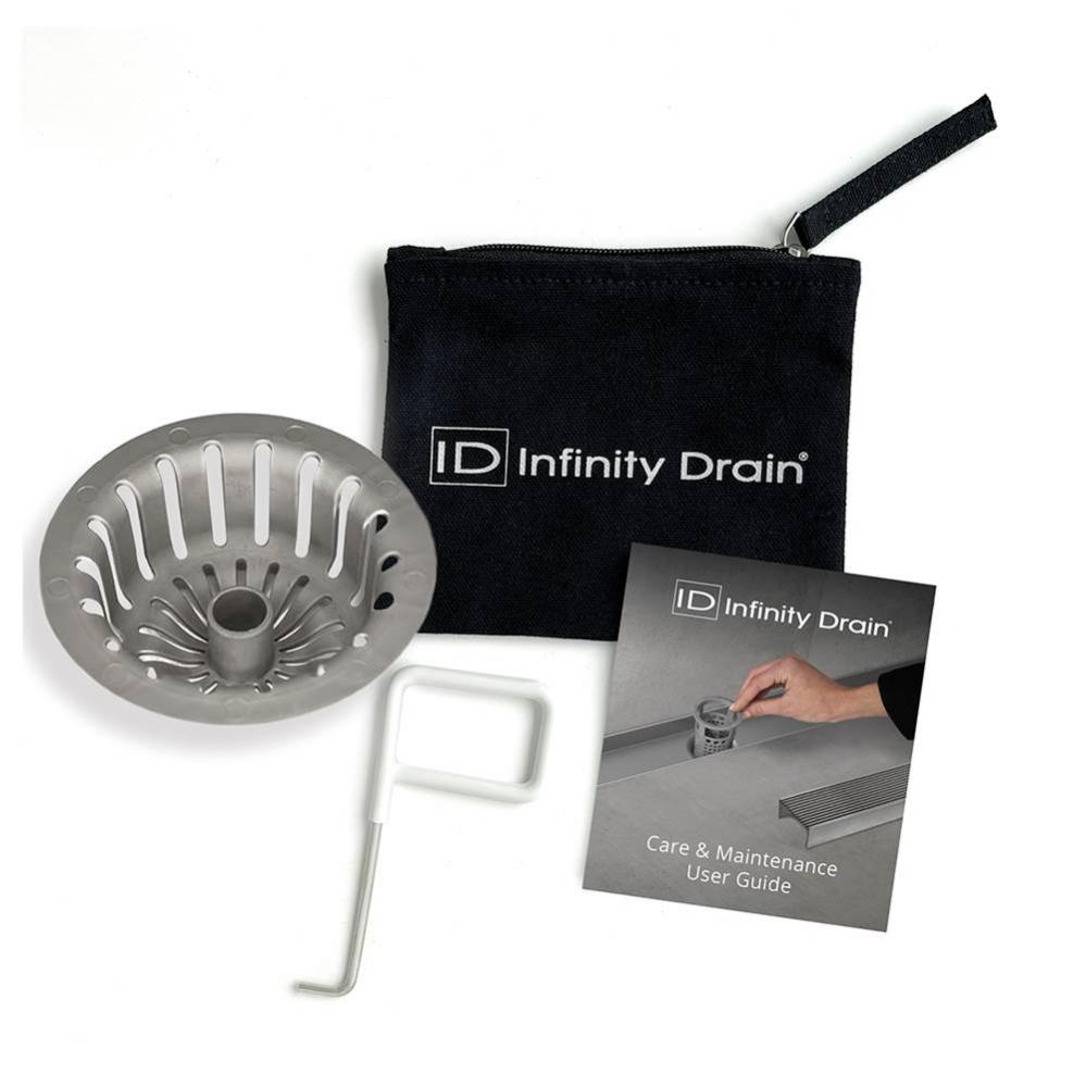 Hair Maintenance Kit. Includes maintenance guide, DKEY Lift-out key, and HS 4 Hair Strainer.