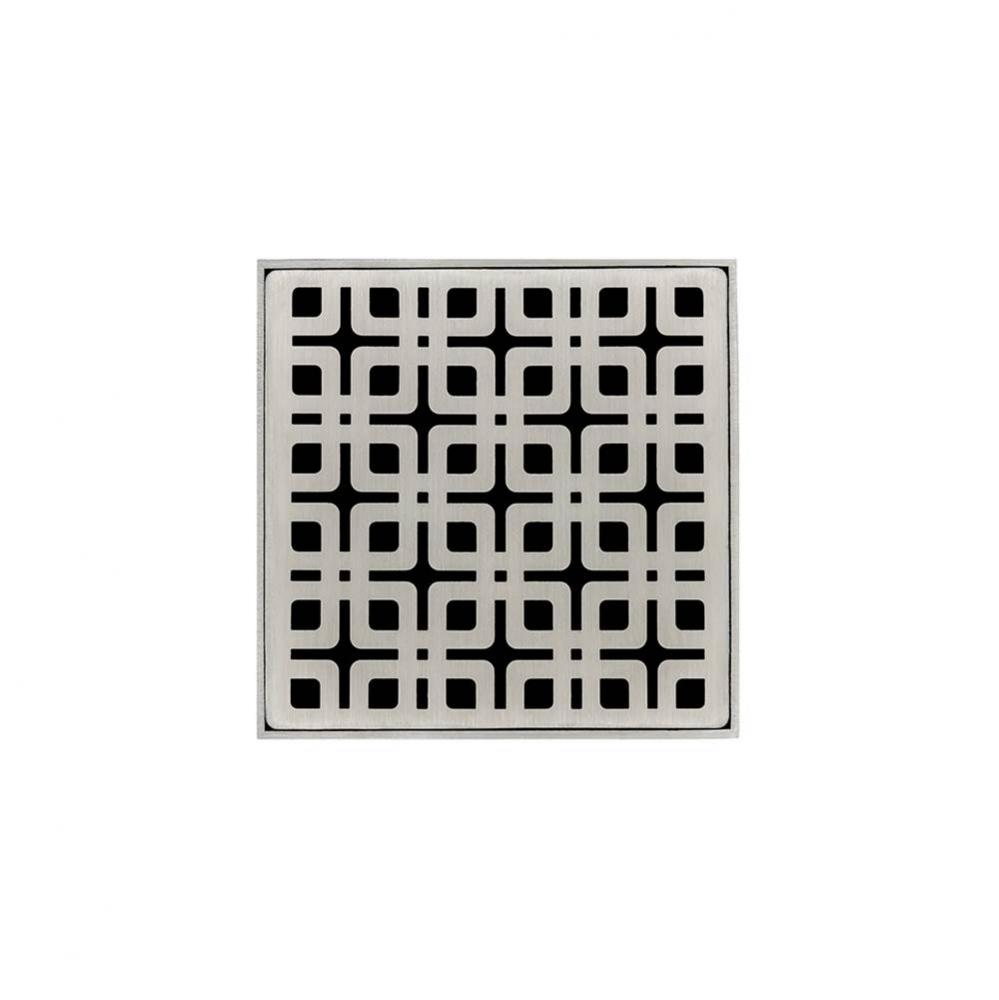 4'' x 4'' KD 4 Complete Kit with Link Pattern Decorative Plate in Satin Stainl