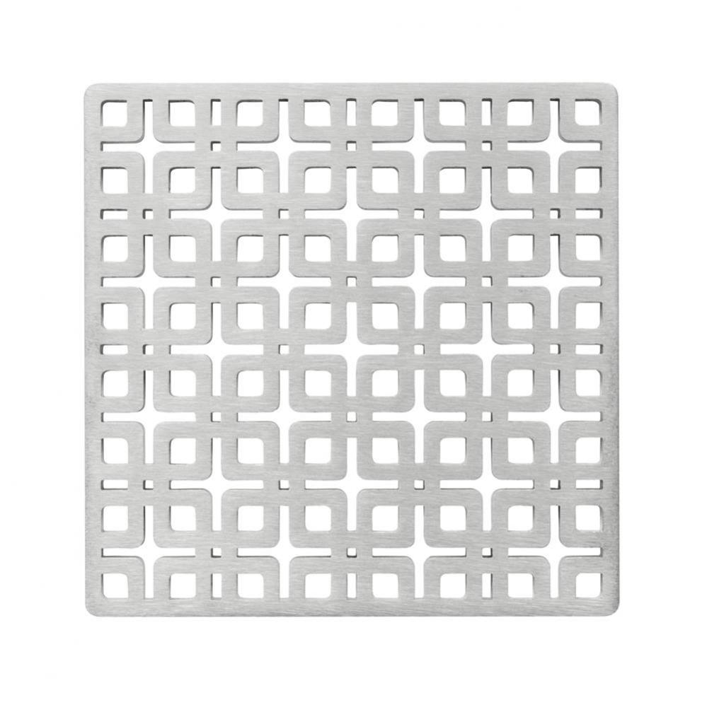 5'' x 5'' Link Pattern Decorative Plate for K 5, KD 5, KDB 5 in Satin Stainles