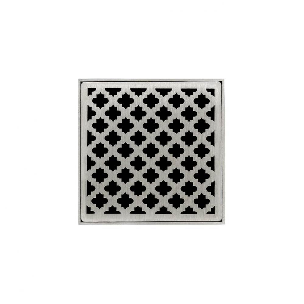 4'' x 4'' Strainer with Moor Pattern Decorative Plate and 2'' Throat