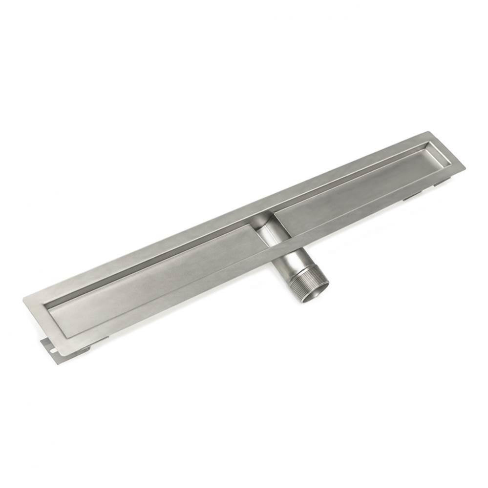 48'' Stainless Steel Side Outlet Channel with 2'' Threaded Outlet