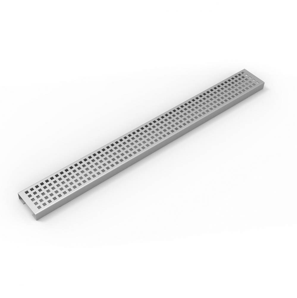 54'' Perforated Squares Pattern Grate for USQ Universal Infinity Drain™ in Satin Stain