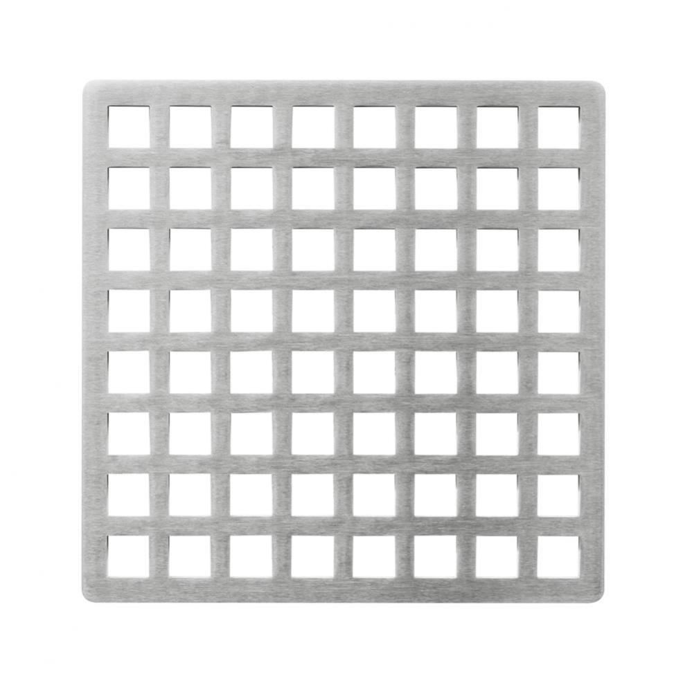 5'' x 5'' Squares Pattern Decorative Plate for Q 5, QD 5, QDB 5 in Satin Stain