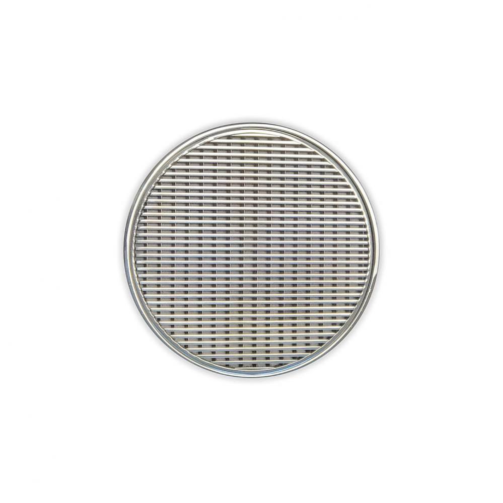 5'' Round Strainer with Wedge Wire Pattern Decorative Plate and 2'' Throat in