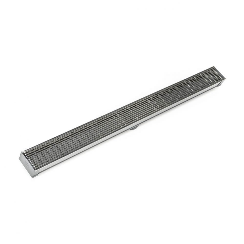 60'' S-PVC Series Complete Kit with 2 1/2'' Wedge Wire Grate in Satin Stainles
