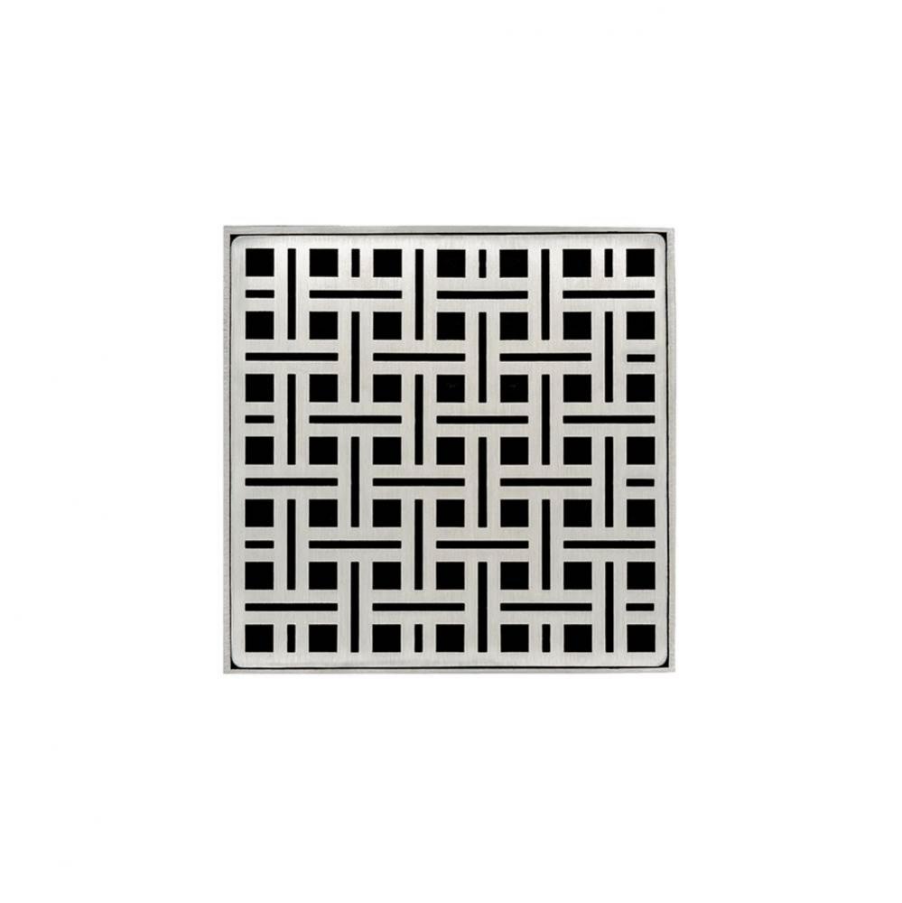 5'' x 5'' Strainer with Weave Pattern Decorative Plate and 2'' Throa