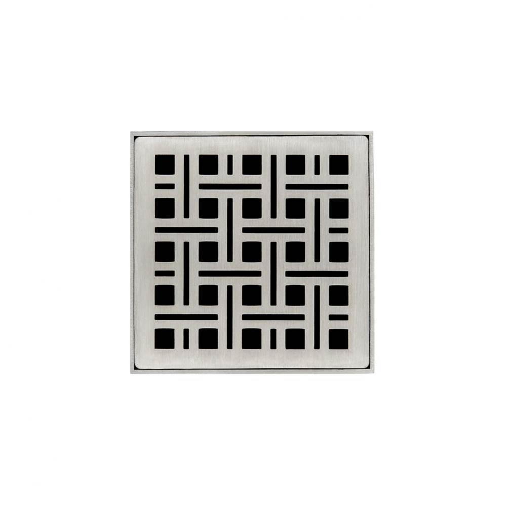 4'' x 4'' VD 4 Complete Kit with Weave Pattern Decorative Plate in Satin Stain