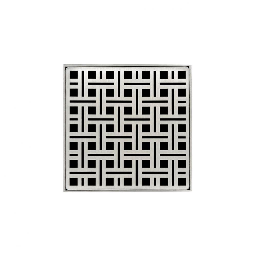 5'' x 5'' VD 5 Complete Kit with Weave Pattern Decorative Plate in Satin Stain