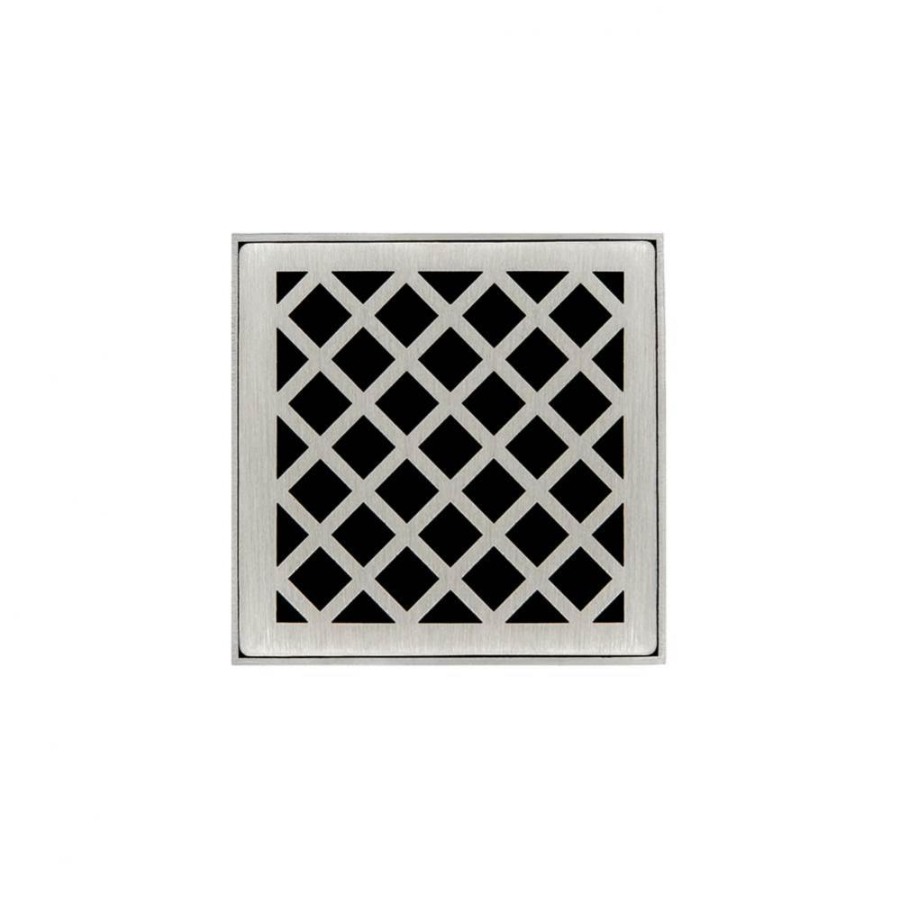 4'' x 4'' Strainer with Criss-Cross Pattern Decorative Plate and 2''