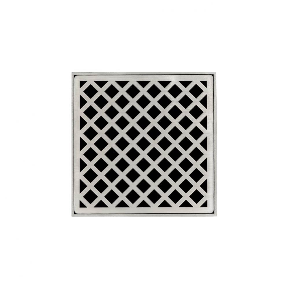 5'' x 5'' Strainer with Criss-Cross Pattern Decorative Plate and 2''