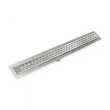 Infinity Drain FFED 6536 SS - 36'' FF Series Complete Kit with 2 1/2'' Perforated Offset Oval Grate in Satin