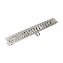 Infinity Drain FTED 6548 SS - 48'' FT Series Complete Kit with 2 1/2'' Perforated Offset Oval Grate in Satin